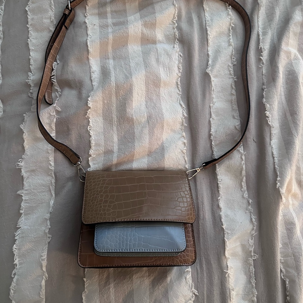 Brand New Vero Moda Brown & Blue Crocodile Purse 👜 🐊